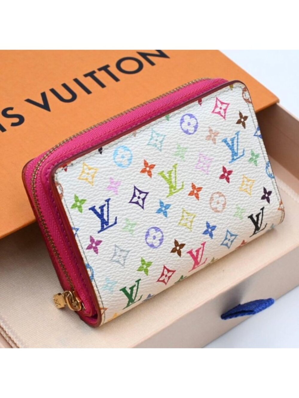 Louis Vuitton Bifold Wallet Portefeuille Lou Takashi Murakami Multicolor